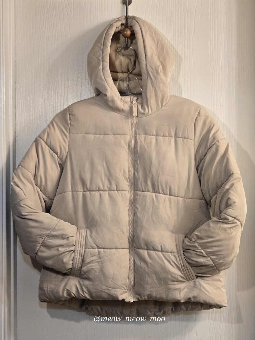 (14-16) Swiss Tech Off White/Beige Puffer Jacket Fleece Lined Youth XL